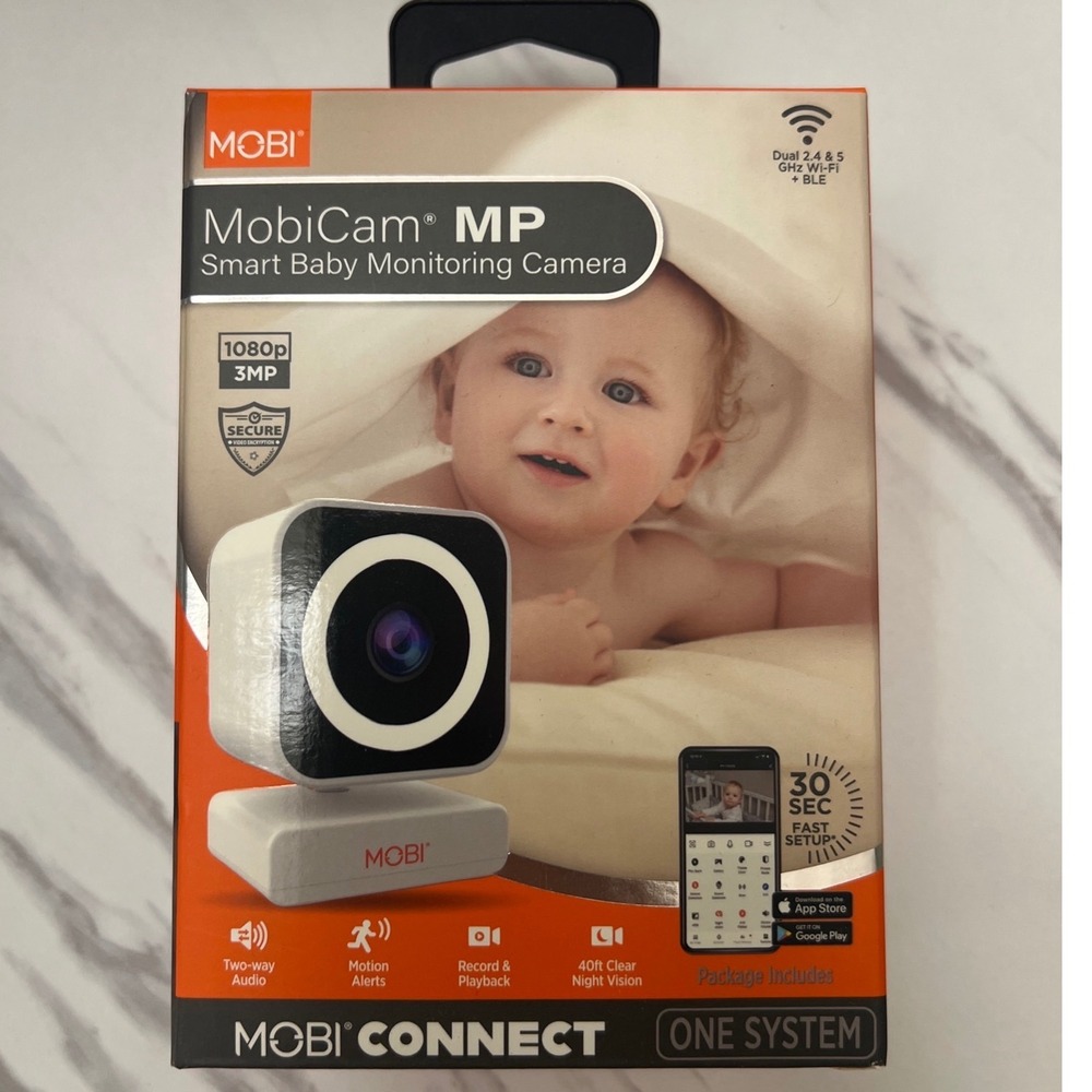 MOBI MobiCam MP Smart Baby Monitoring Camera 1080p‎ WiFi 70684-M1 White